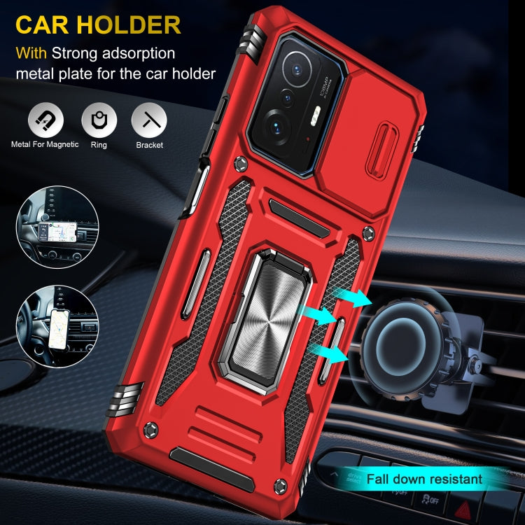 For Xiaomi 11T Armor PC + TPU Camera Shield Phone Case