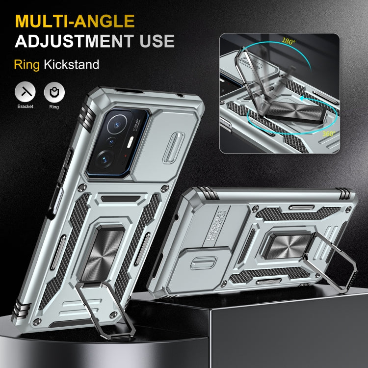 For Xiaomi 11T Armor PC + TPU Camera Shield Phone Case