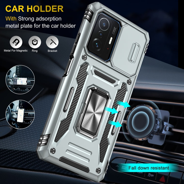For Xiaomi 11T Armor PC + TPU Camera Shield Phone Case