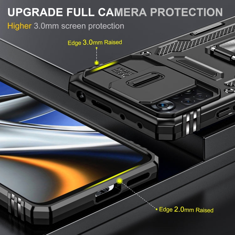 For Xiaomi Poco X4 Pro 5G Armor PC + TPU Camera Shield Phone Case