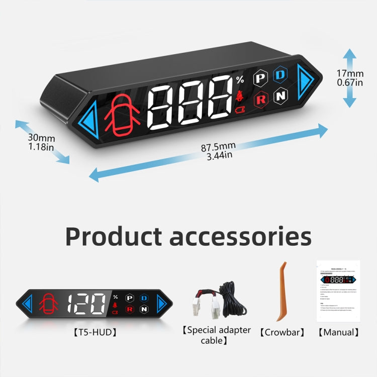 T5 For Tesla Model Y / 3 2019- Car 3 inch HUD Head-up Display
