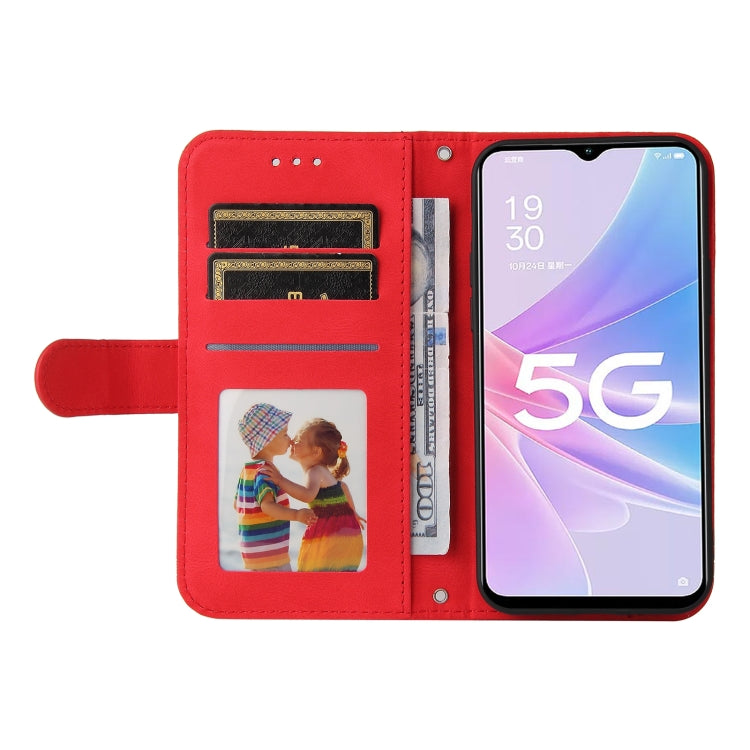 For OPPO A58 5G Skin Feel Life Tree Metal Button Leather Phone Case