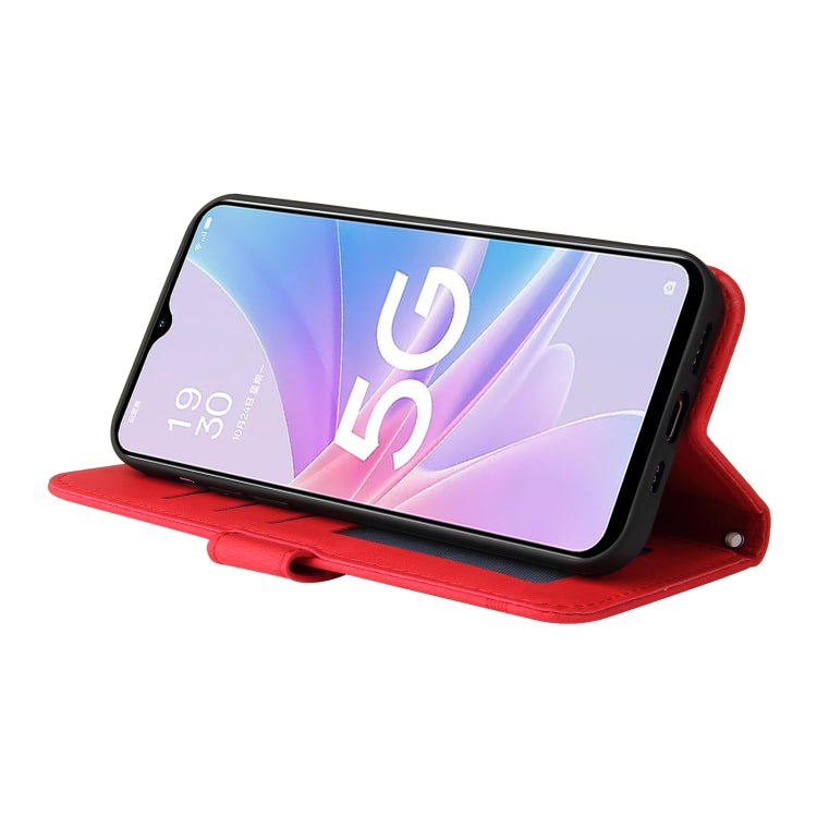 For OPPO A58 5G Skin Feel Life Tree Metal Button Leather Phone Case