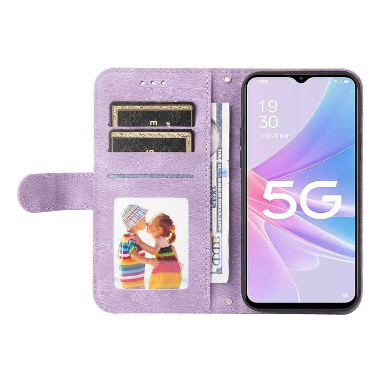 For OPPO A58 5G Skin Feel Life Tree Metal Button Leather Phone Case