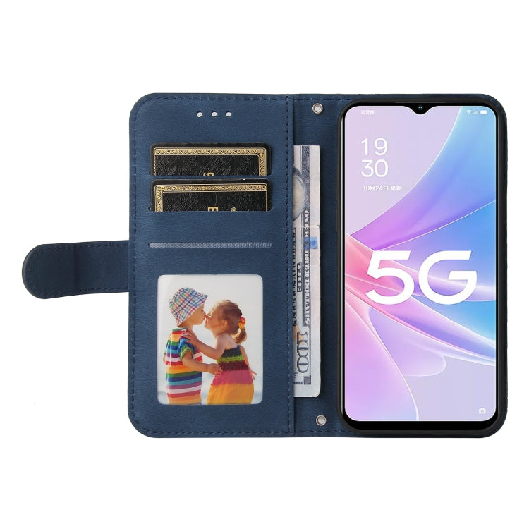 For OPPO A58 5G Skin Feel Life Tree Metal Button Leather Phone Case