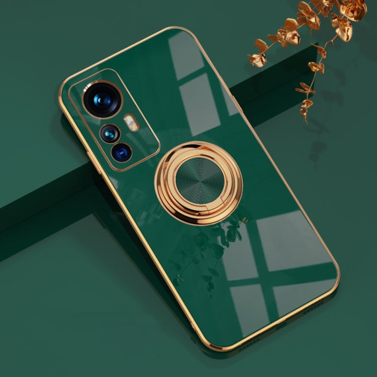 For Xiaomi 12T 6D Electroplating Ring Kickstand Phone Case