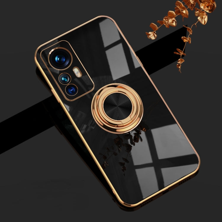 For Xiaomi 12T 6D Electroplating Ring Kickstand Phone Case