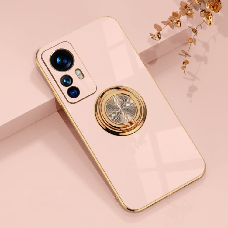 For Xiaomi 12T 6D Electroplating Ring Kickstand Phone Case