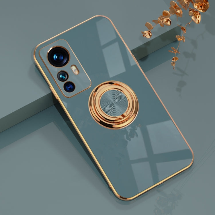 For Xiaomi 12T 6D Electroplating Ring Kickstand Phone Case