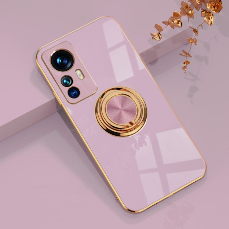 For Xiaomi 12T 6D Electroplating Ring Kickstand Phone Case