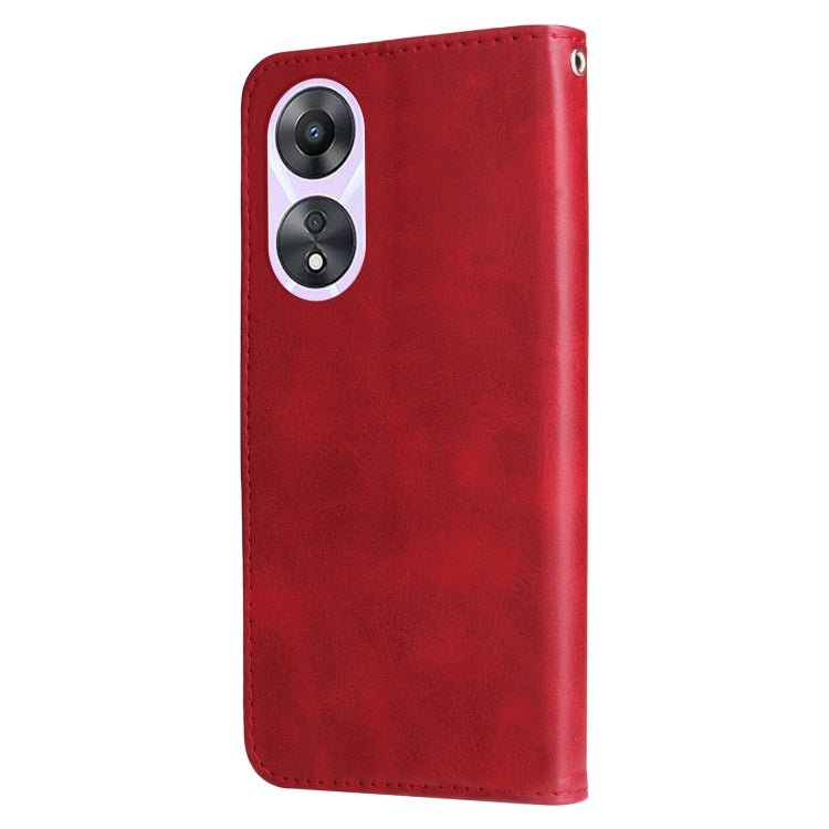 For OPPO A58 5G Calf Texture Zipper Leather Phone Case