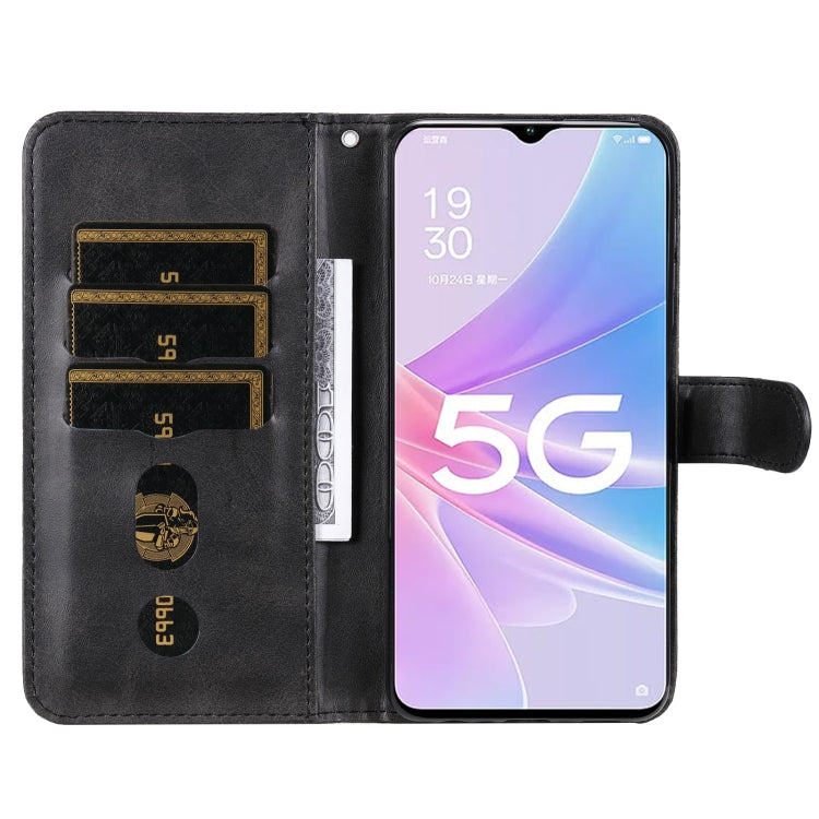 For OPPO A58 5G Calf Texture Zipper Leather Phone Case