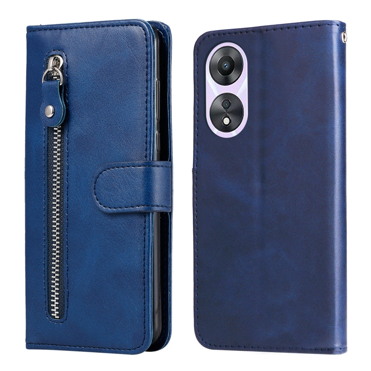 For OPPO A58 5G Calf Texture Zipper Leather Phone Case