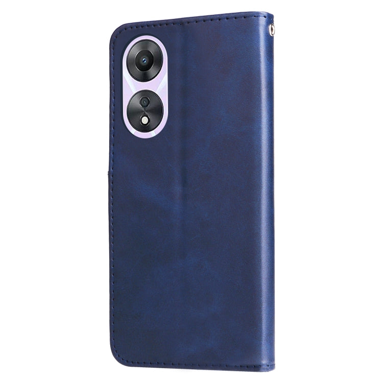 For OPPO A58 5G Calf Texture Zipper Leather Phone Case