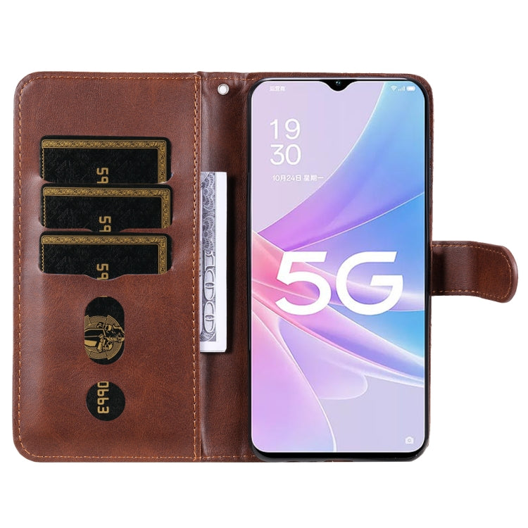 For OPPO A58 5G Calf Texture Zipper Leather Phone Case