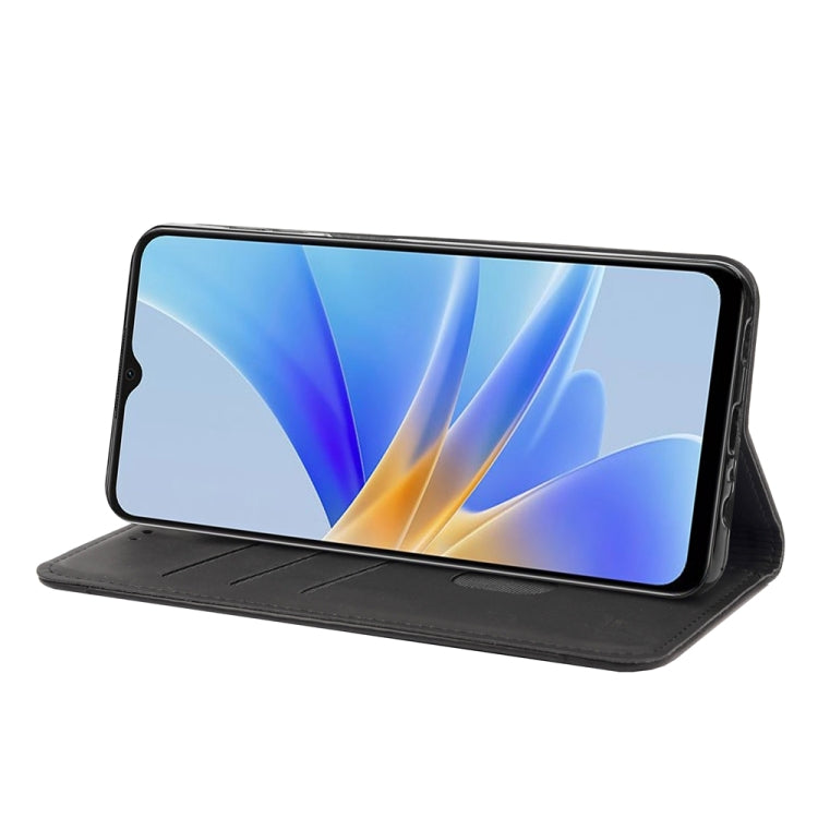 For OPPO A17 Skin Feel Splicing Leather Phone Case