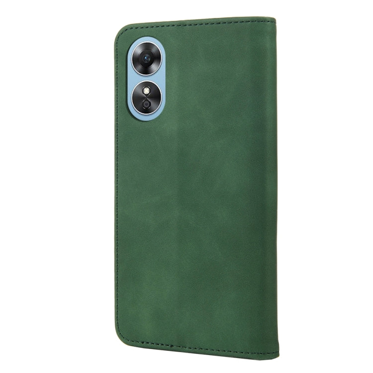 For OPPO A17 Skin Feel Splicing Leather Phone Case