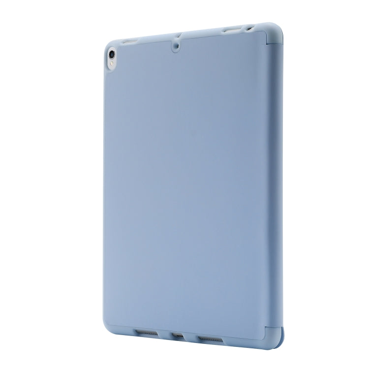 Skin Feel Pen Holder Tri-fold Tablet Leather Case For iPad 10.2 2019 / iPad 10.2 2020 / iPad Air 3 / iPad Pro 10.5