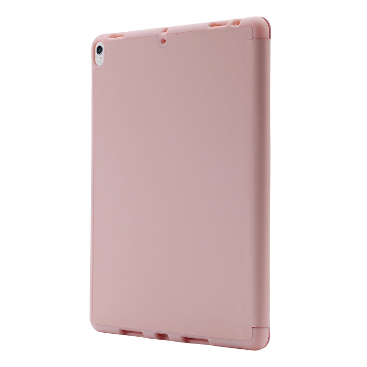 Skin Feel Pen Holder Tri-fold Tablet Leather Case For iPad 10.2 2019 / iPad 10.2 2020 / iPad Air 3 / iPad Pro 10.5