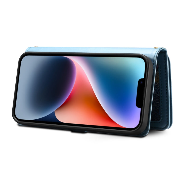 For iPhone XR ESEBLE Star Series Lanyard Zipper Wallet RFID Leather Case