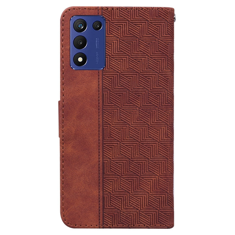 For Realme Q3S / Q3T / 9 SE / 9 5G Speed Geometric Embossed Leather Phone Case