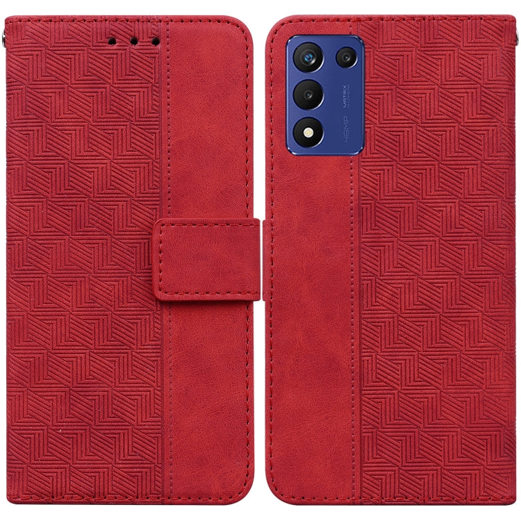 For Realme Q3S / Q3T / 9 SE / 9 5G Speed Geometric Embossed Leather Phone Case