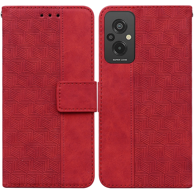 For Xiaomi Redmi 11 Prime 4G Geometric Embossed Leather Phone Case