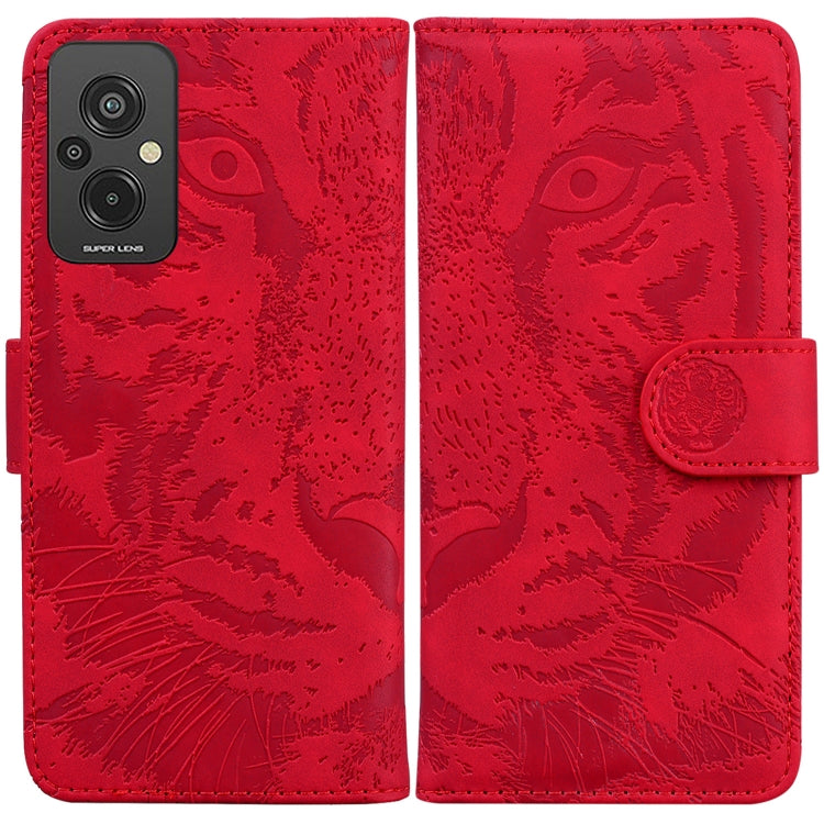 For Xiaomi Redmi 11 Prime 4G Tiger Embossing Pattern Leather Phone Case