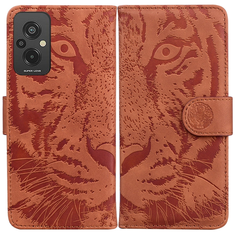 For Xiaomi Redmi 11 Prime 4G Tiger Embossing Pattern Leather Phone Case