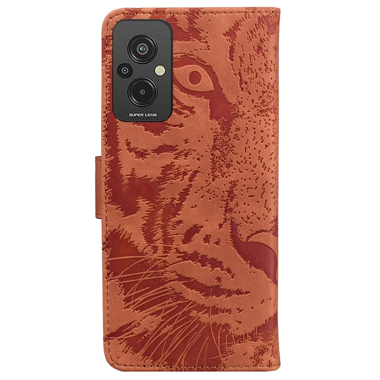 For Xiaomi Redmi 11 Prime 4G Tiger Embossing Pattern Leather Phone Case