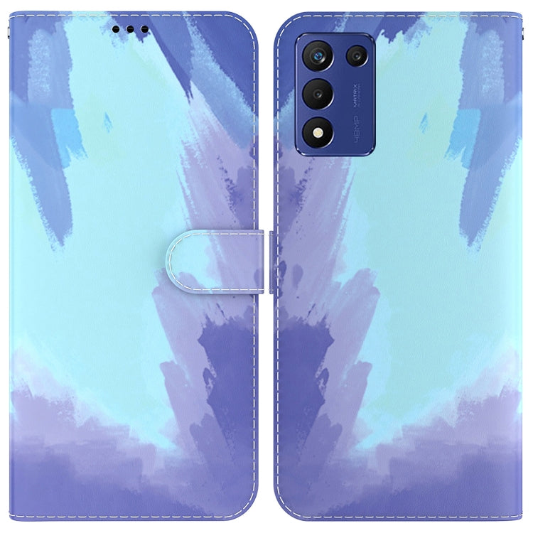 For Realme Q3S / Q3T / 9 SE / 9 5G Speed Watercolor Pattern Leather Phone Case