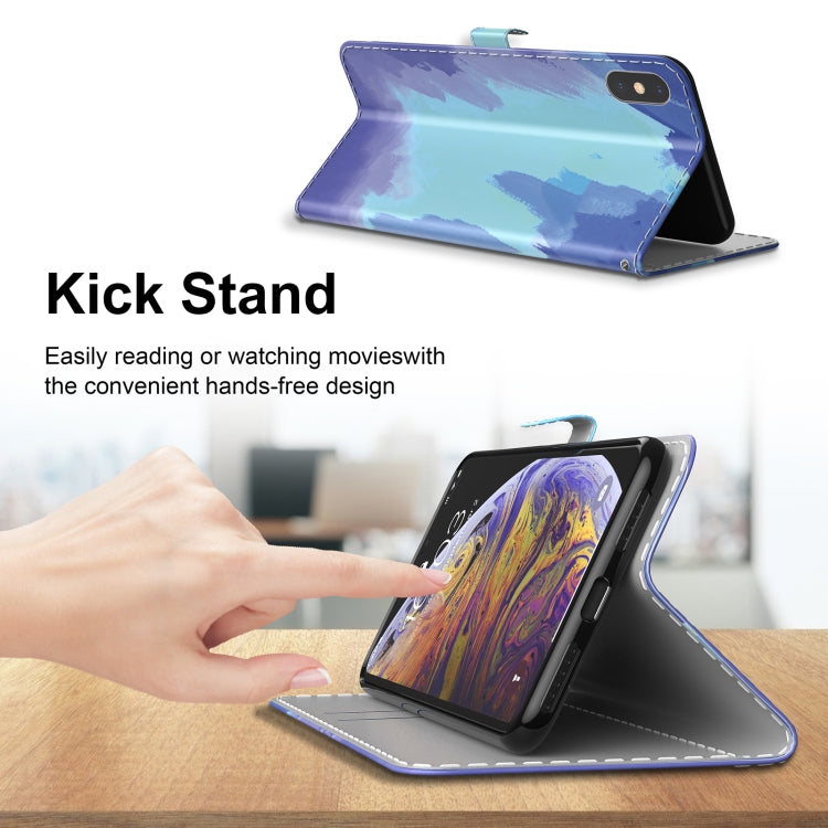 For Realme Q3S / Q3T / 9 SE / 9 5G Speed Watercolor Pattern Leather Phone Case