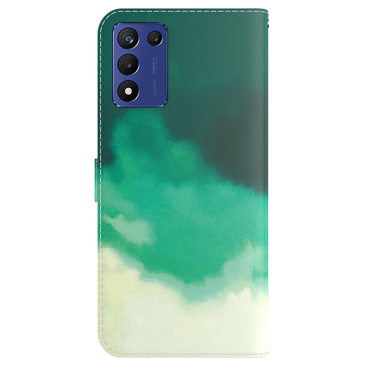 For Realme Q3S / Q3T / 9 SE / 9 5G Speed Watercolor Pattern Leather Phone Case