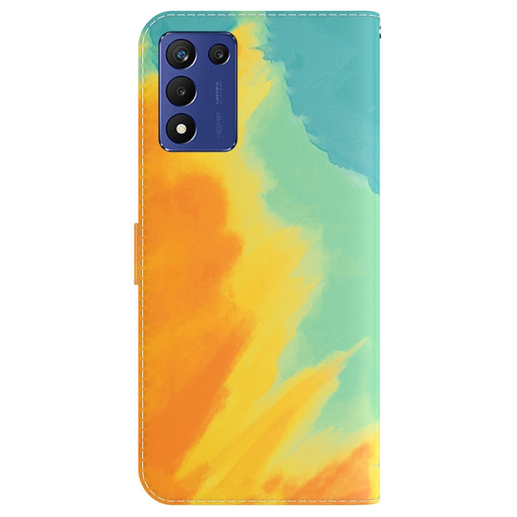 For Realme Q3S / Q3T / 9 SE / 9 5G Speed Watercolor Pattern Leather Phone Case
