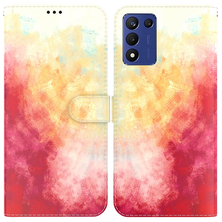 For Realme Q3S / Q3T / 9 SE / 9 5G Speed Watercolor Pattern Leather Phone Case