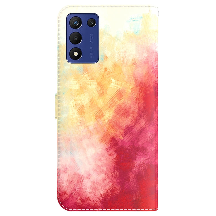 For Realme Q3S / Q3T / 9 SE / 9 5G Speed Watercolor Pattern Leather Phone Case