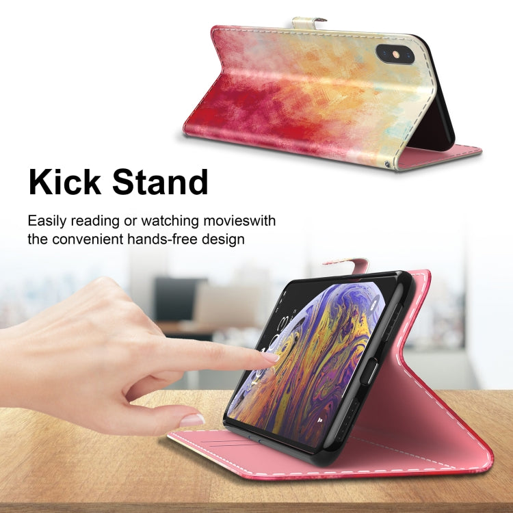 For Realme Q3S / Q3T / 9 SE / 9 5G Speed Watercolor Pattern Leather Phone Case