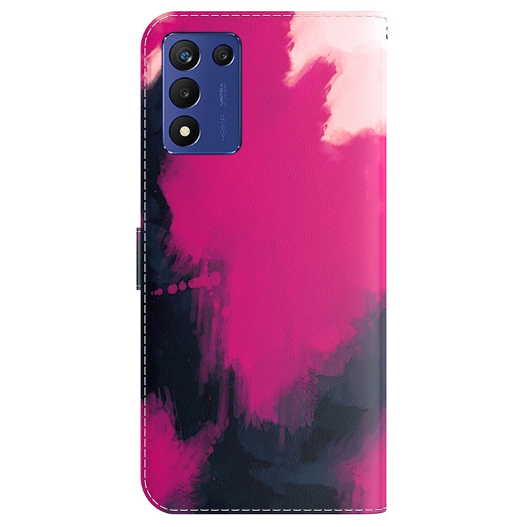 For Realme Q3S / Q3T / 9 SE / 9 5G Speed Watercolor Pattern Leather Phone Case