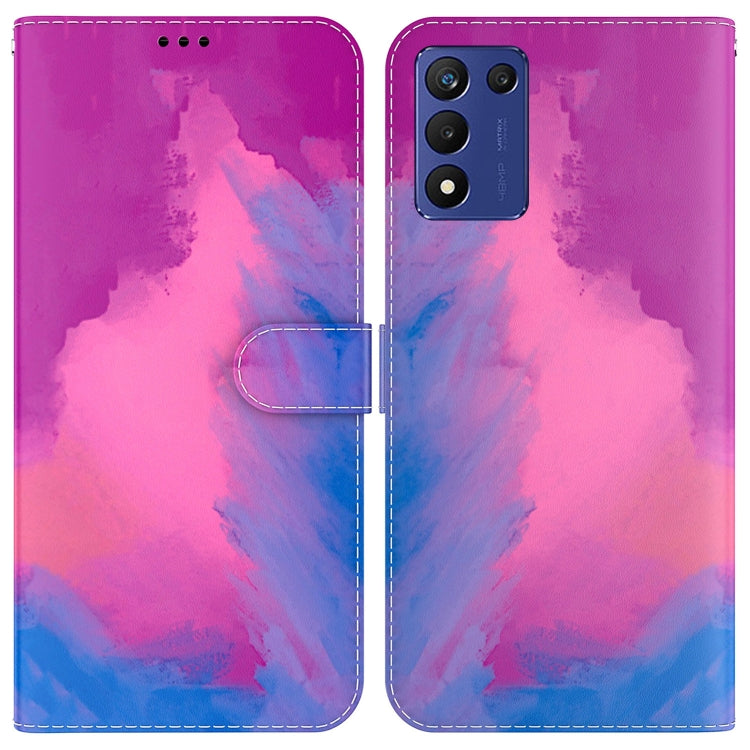 For Realme Q3S / Q3T / 9 SE / 9 5G Speed Watercolor Pattern Leather Phone Case