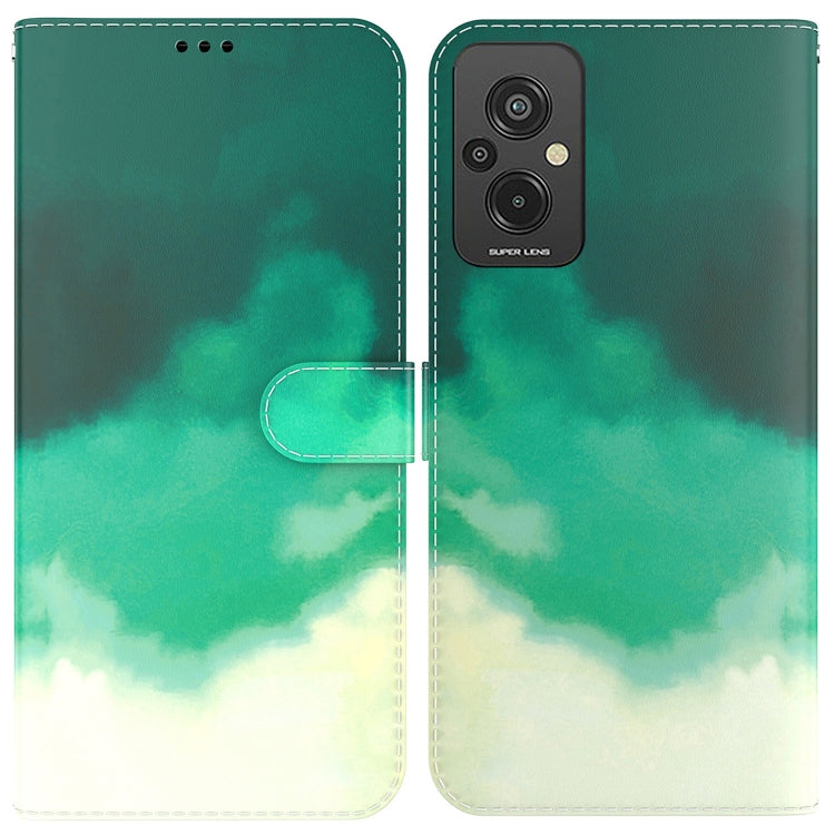 For Xiaomi Redmi 11 Prime 4G Watercolor Pattern Leather Phone Case