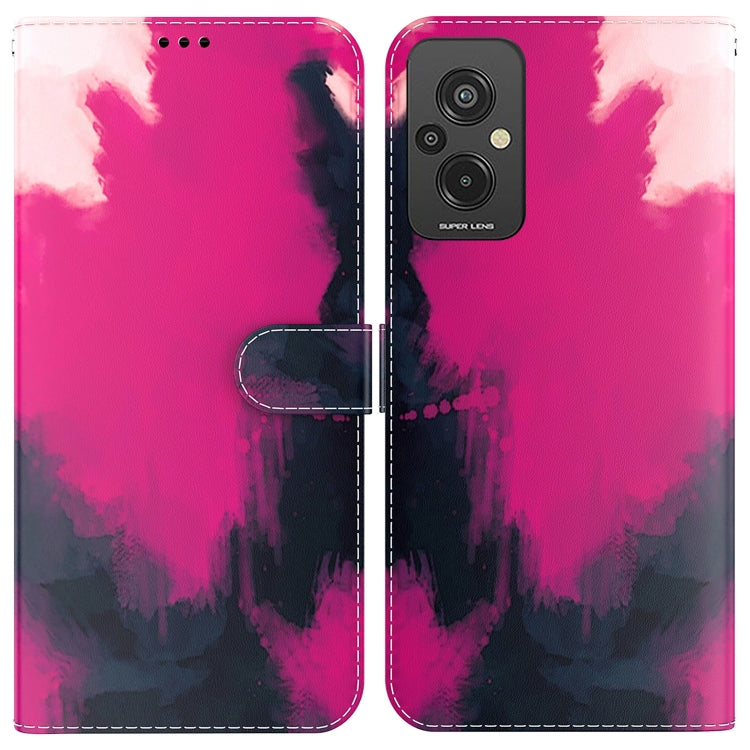 For Xiaomi Redmi 11 Prime 4G Watercolor Pattern Leather Phone Case