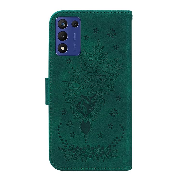 For Realme Q3S / Q3T / 9 SE / 9 5G Speed Butterfly Rose Embossed Leather Phone Case