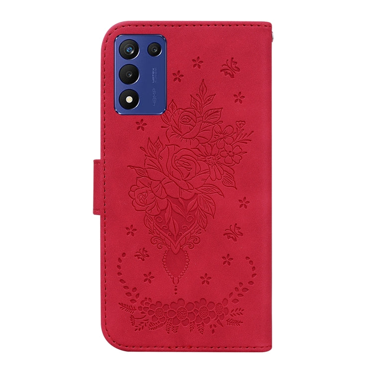 For Realme Q3S / Q3T / 9 SE / 9 5G Speed Butterfly Rose Embossed Leather Phone Case