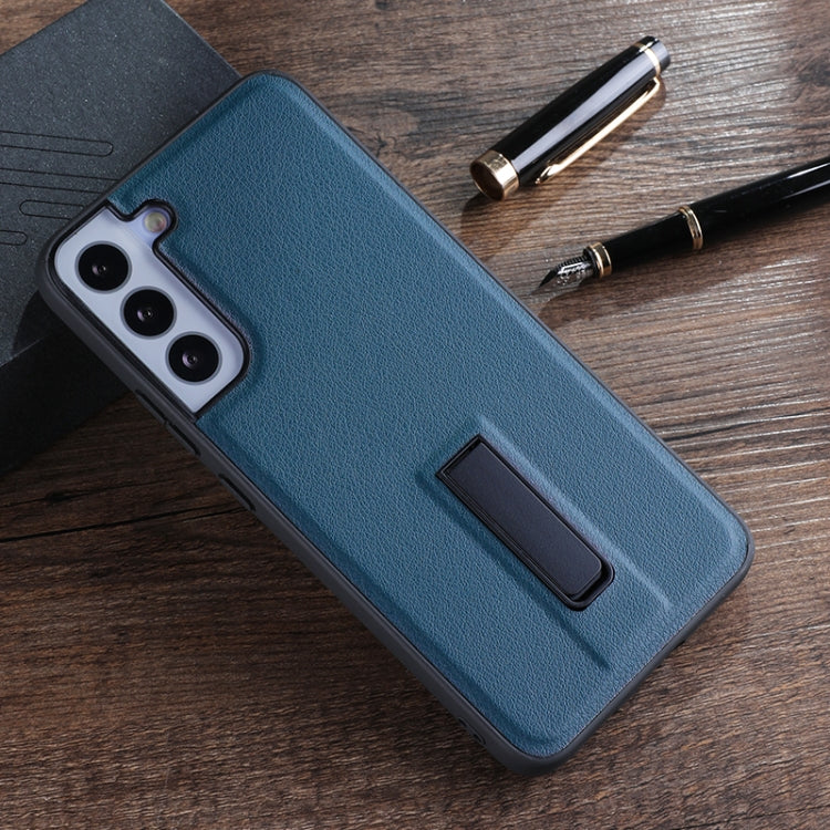 For Samsung Galaxy S23 5G PU Cover Metal Holder Phone Case