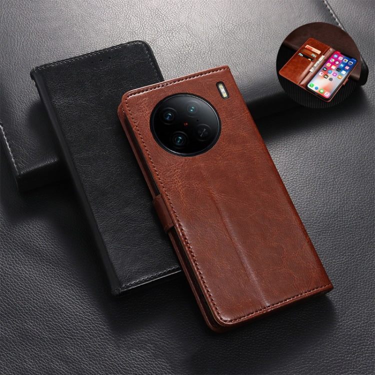 For vivo X90 Pro idewei Crazy Horse Texture Leather Phone Case