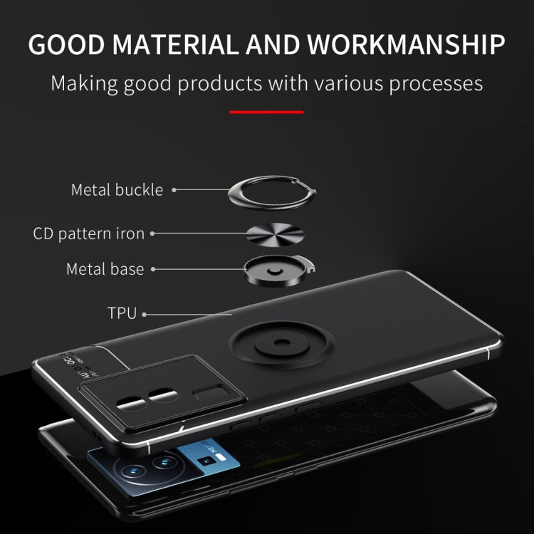 For vivo iQOO Neo7 Metal Ring Holder TPU Phone Case