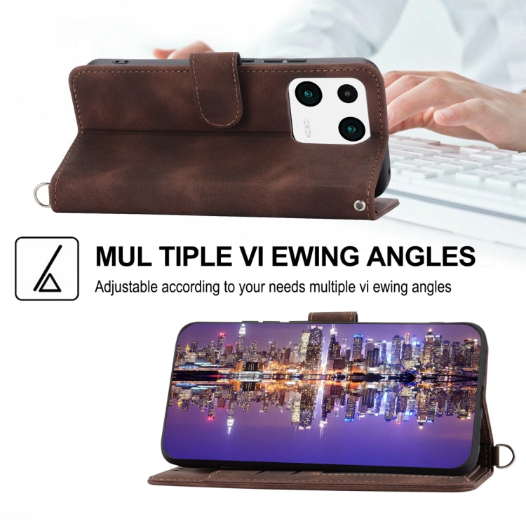 For Xiaomi 13 Skin-feel Flowers Embossed Wallet Leather Phone Case