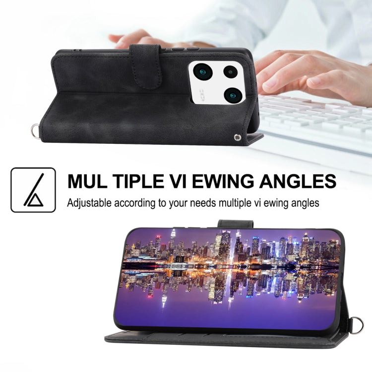 For Xiaomi 13 Pro Skin-feel Flowers Embossed Wallet Leather Phone Case