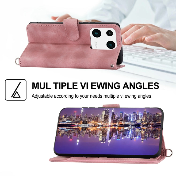 For Xiaomi 13 Pro Skin-feel Flowers Embossed Wallet Leather Phone Case