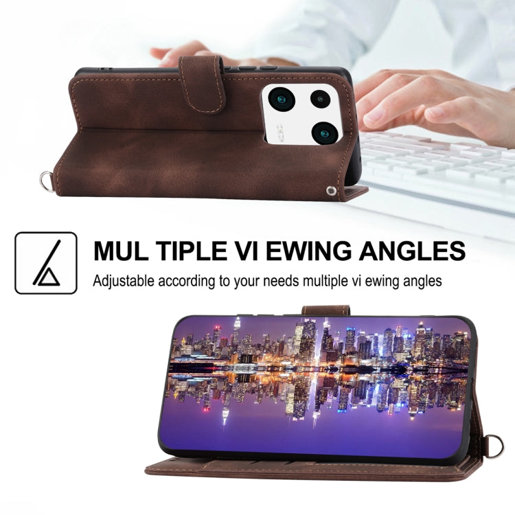 For Xiaomi 13 Pro Skin-feel Flowers Embossed Wallet Leather Phone Case